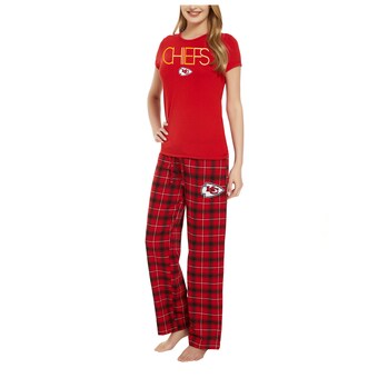 Women's Concepts Sport Red/Black Kansas City Chiefs Arctic T-Shirt & Flannel Pants Sleep Set